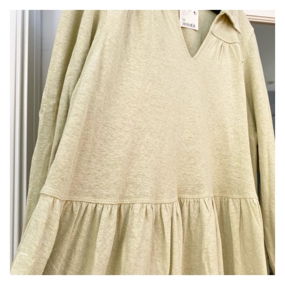 Free People Oversized Moonlight Long Sleeve Cotton & Hemp Midi Dress NWT Size M - Picture 5 of 13